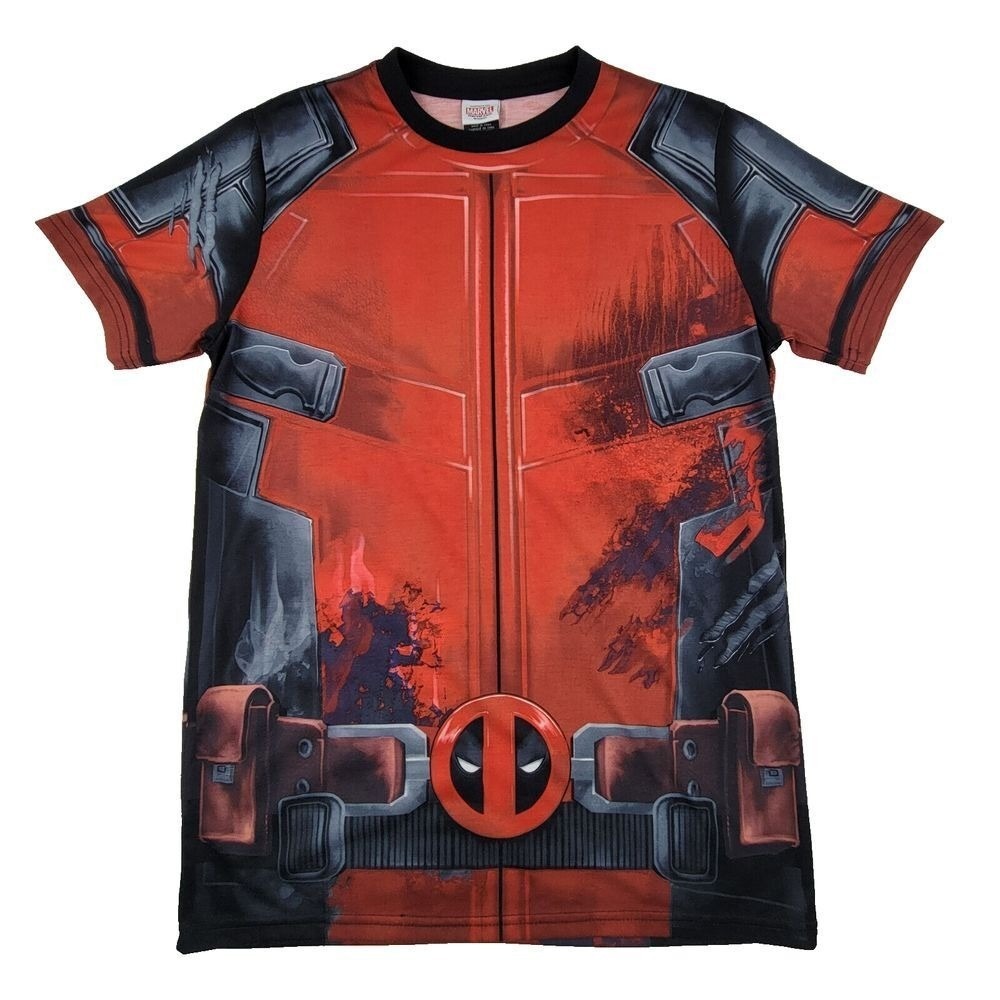 Deadpool Marvel Mad‎ Engine All Over Print Mens Medium M Short Sleeve Polyester